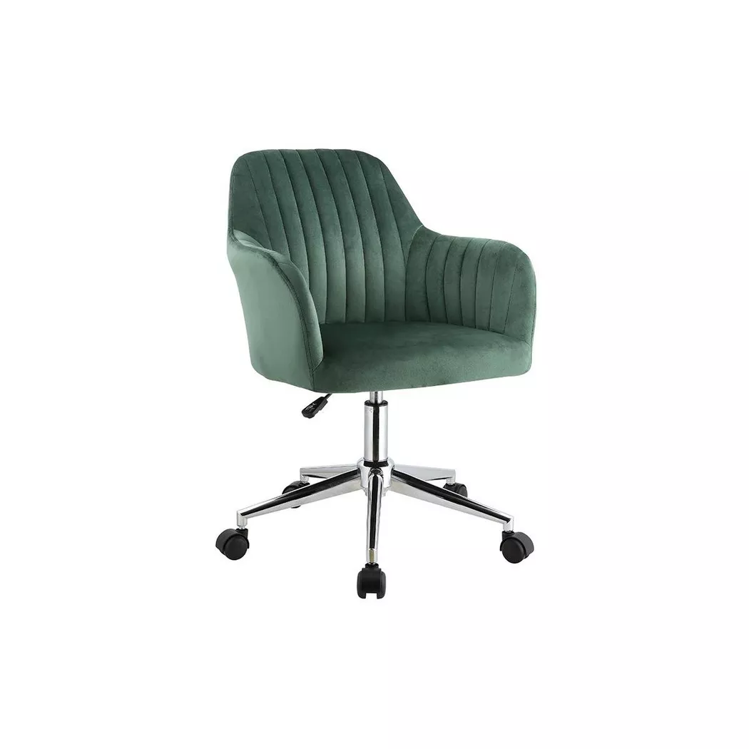 Vente-unique - Chaise de bureau Velours Hauteur réglable ELEANA, One Size, Vert