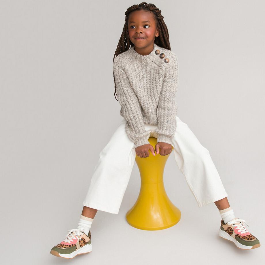 La Redoute Collections  Grobstrickpullover mit Stehkragen 