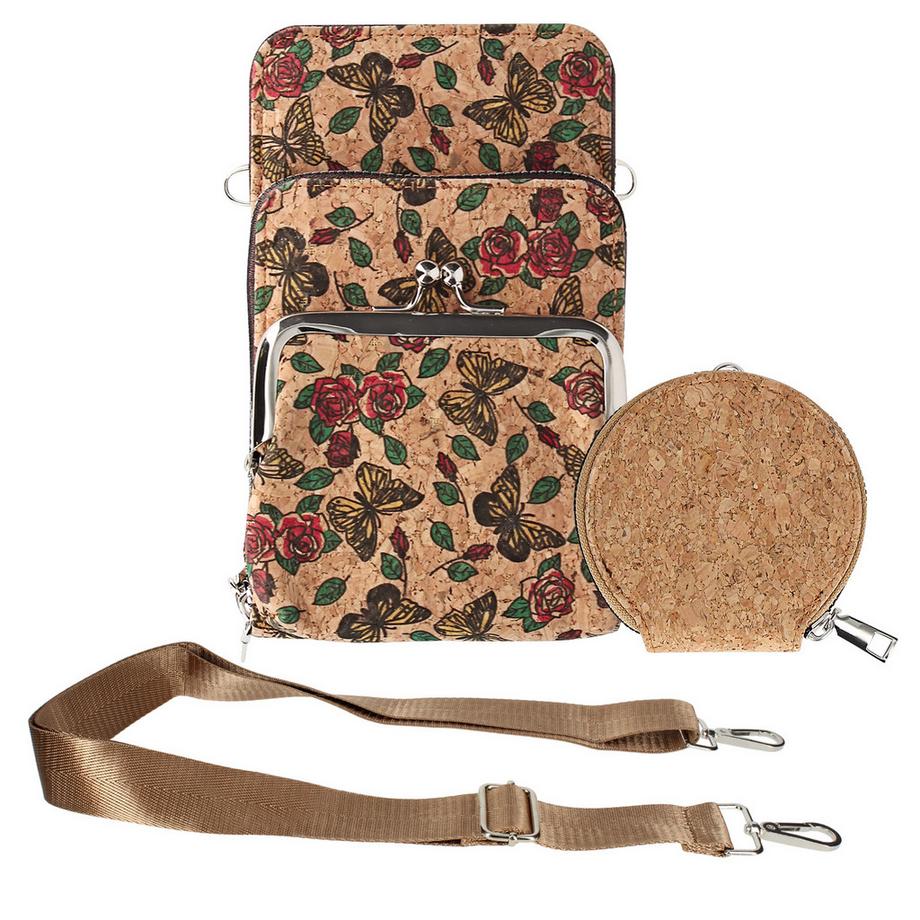 Avizar EcoCork Borsa Telefono in Tessuto di Sughero  