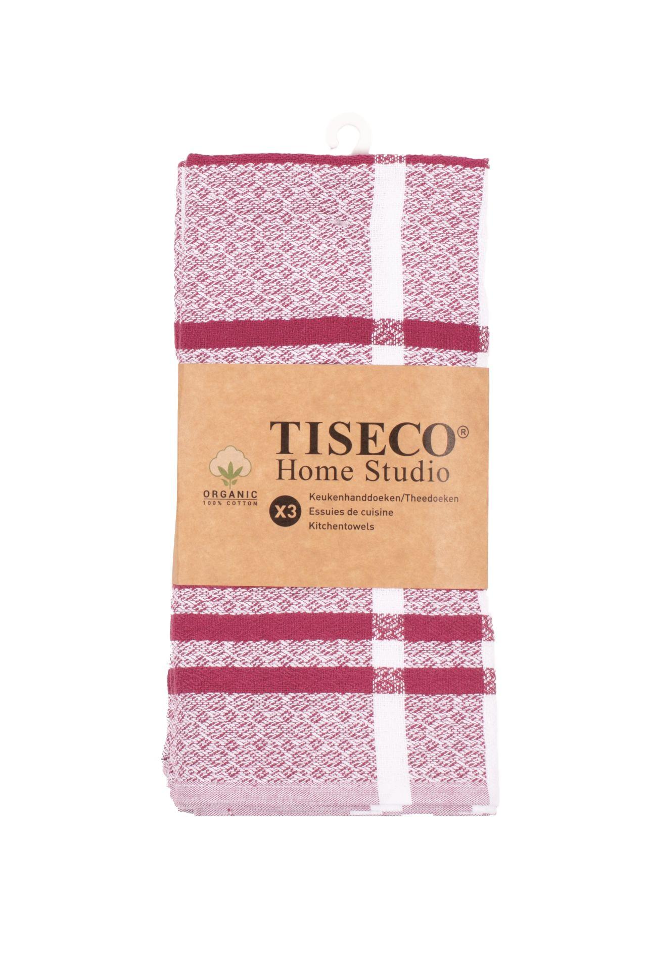 Tiseco Torchon de cuisine en coton bio, lot de 3  