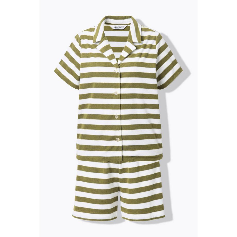 Studio Untold Frottee Ringel Kurzer Schlafanzug Zweiteiler  