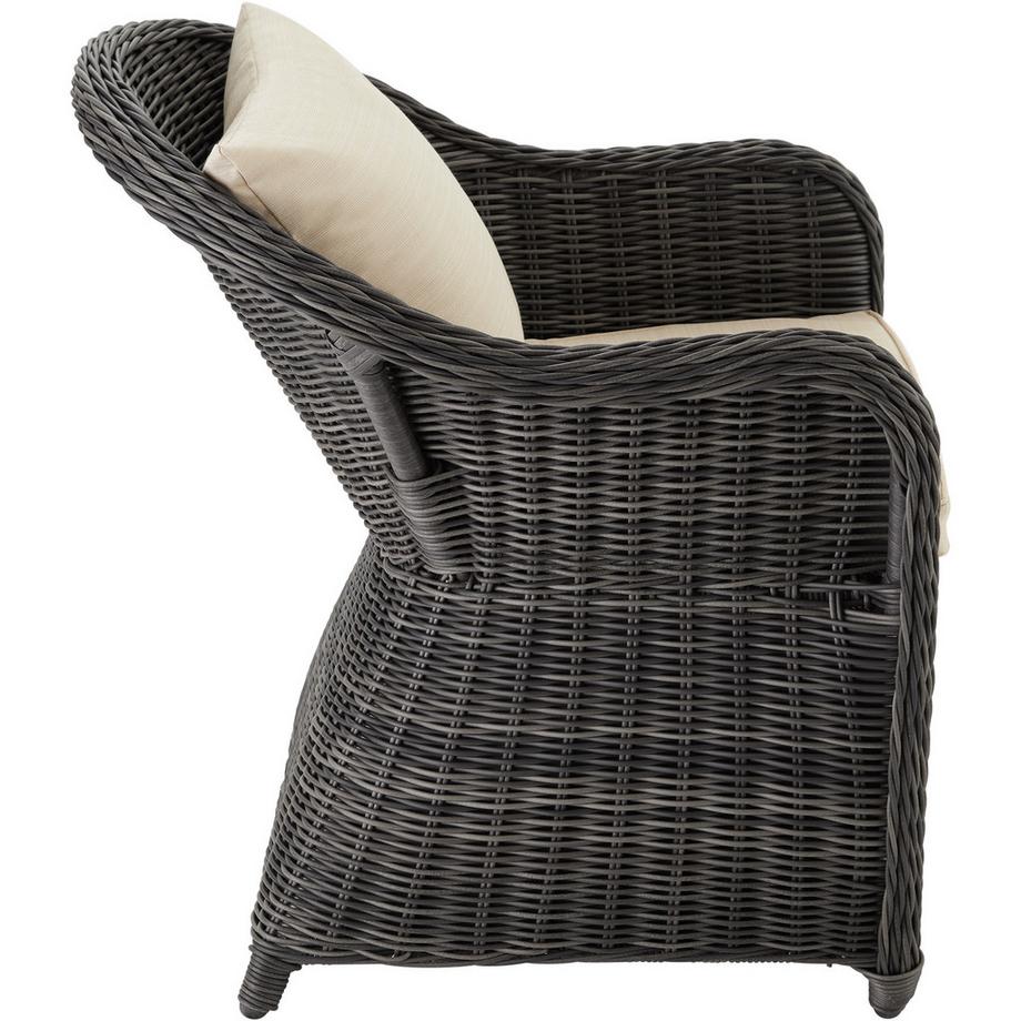 Tectake Ensemble de salon en rotin et aluminium Zürich résistants aux intempéries et aux UV  