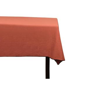 Vente-unique Tischdecke aus Baumwolle & Leinen mitem Rand - 170 x 170 cm - Terracotta - BORINA  