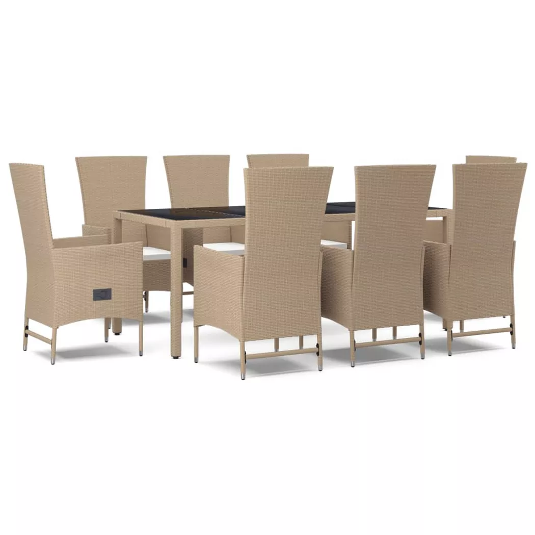 VidaXL - Ensemble de salle à manger de jardin rotin synthétique, One Size, Beige