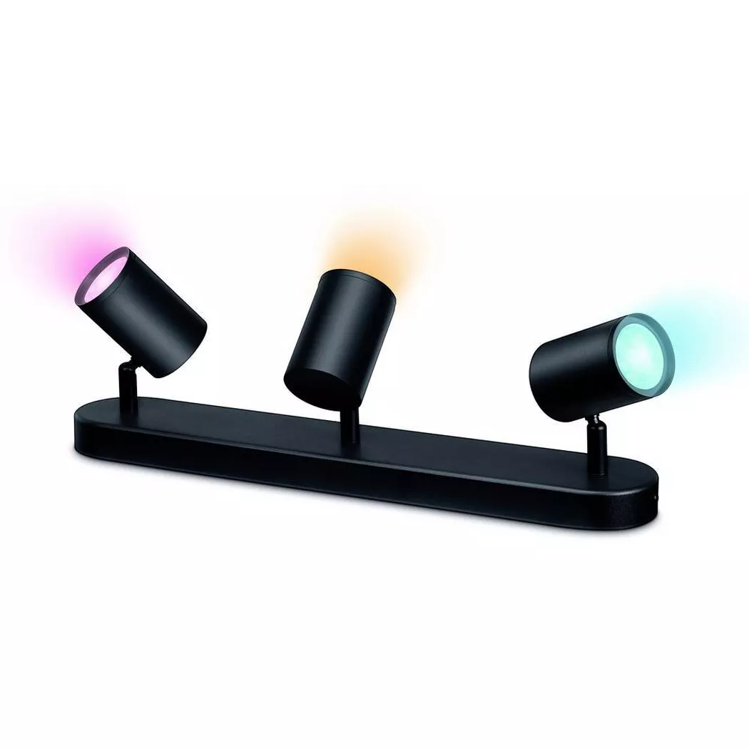 WIZ – IMAGEO Spots Deckenleuchte Tunable White & Color 3x5W Einzelpack, One Size, Schwarz