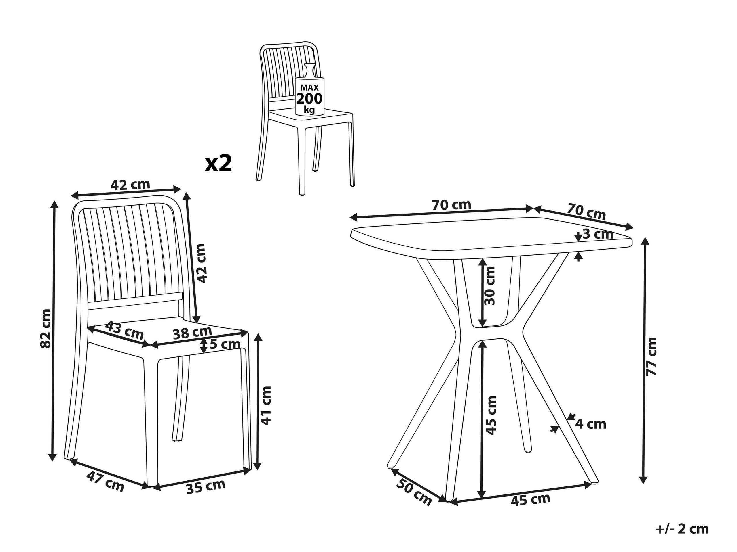 Beliani Ensemble pour bistro en Matière synthétique Moderne SERSALE  