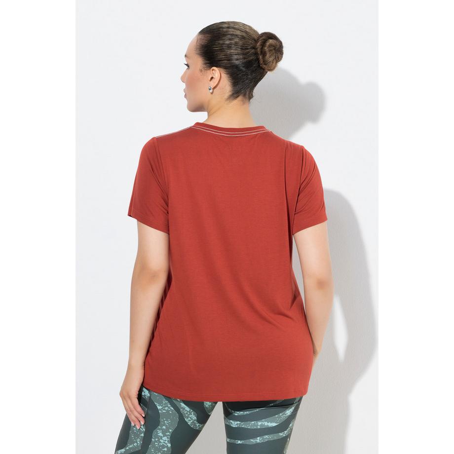 Ulla Popken T-shirt technique antibactérien décolleté en V manches courtes  