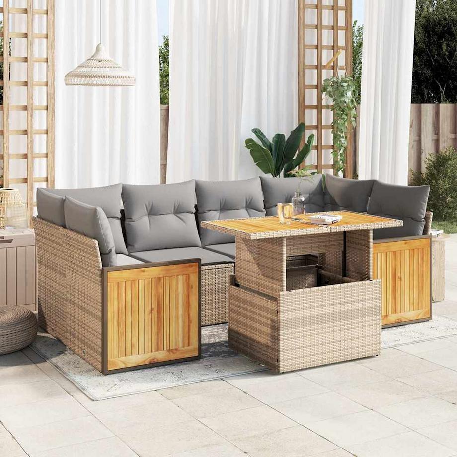 VidaXL Ensemble de canapés de jardin rotin synthétique  