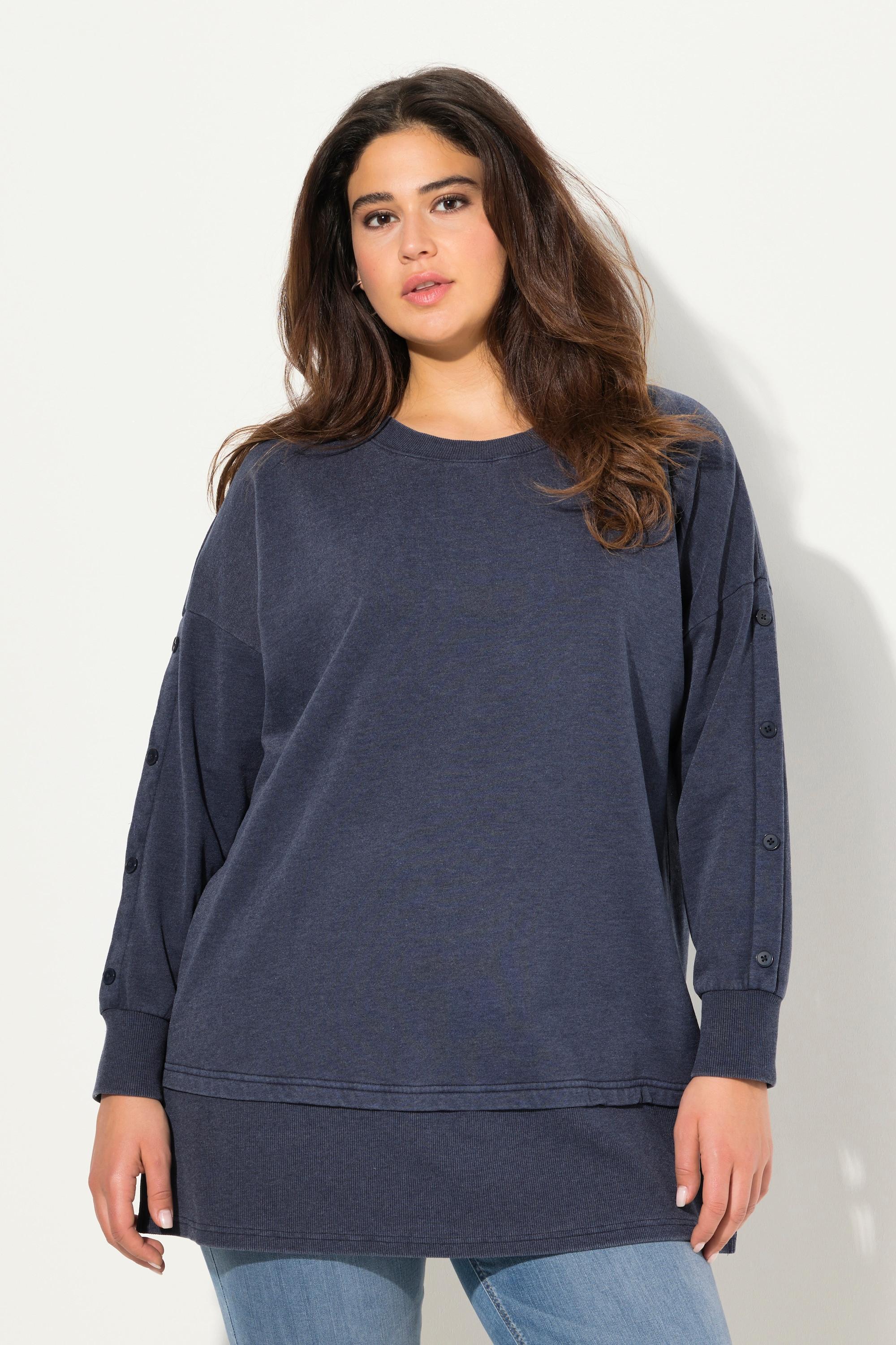 Ulla Popken  Sweatshirt, Lagenoptik, Oversized, Rundhals, Langarm 