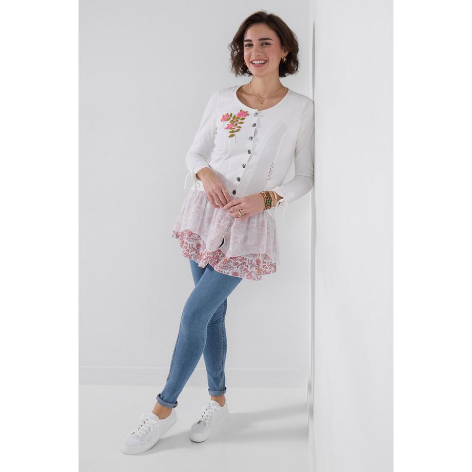 Joe Browns Tunica in Jersey con Stampa Floreale e Overlay in Maglia  
