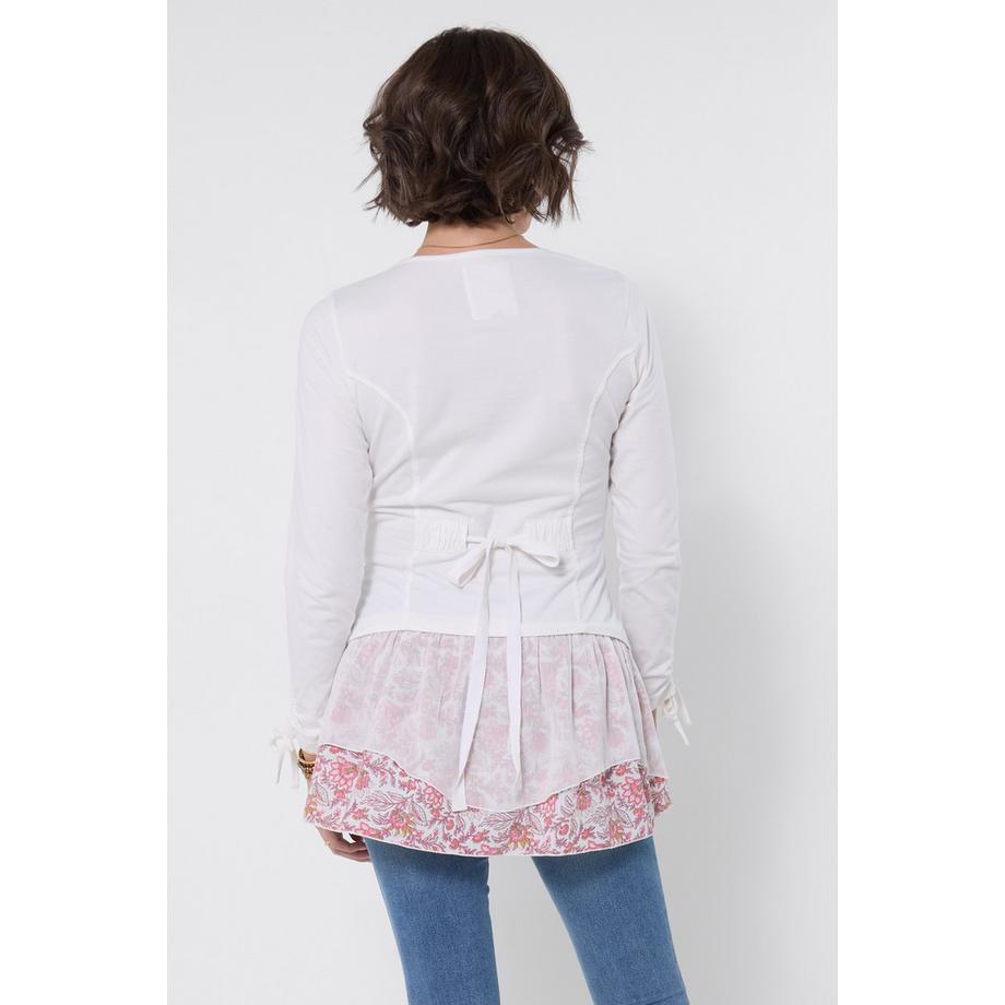 Joe Browns Tunica in Jersey con Stampa Floreale e Overlay in Maglia  