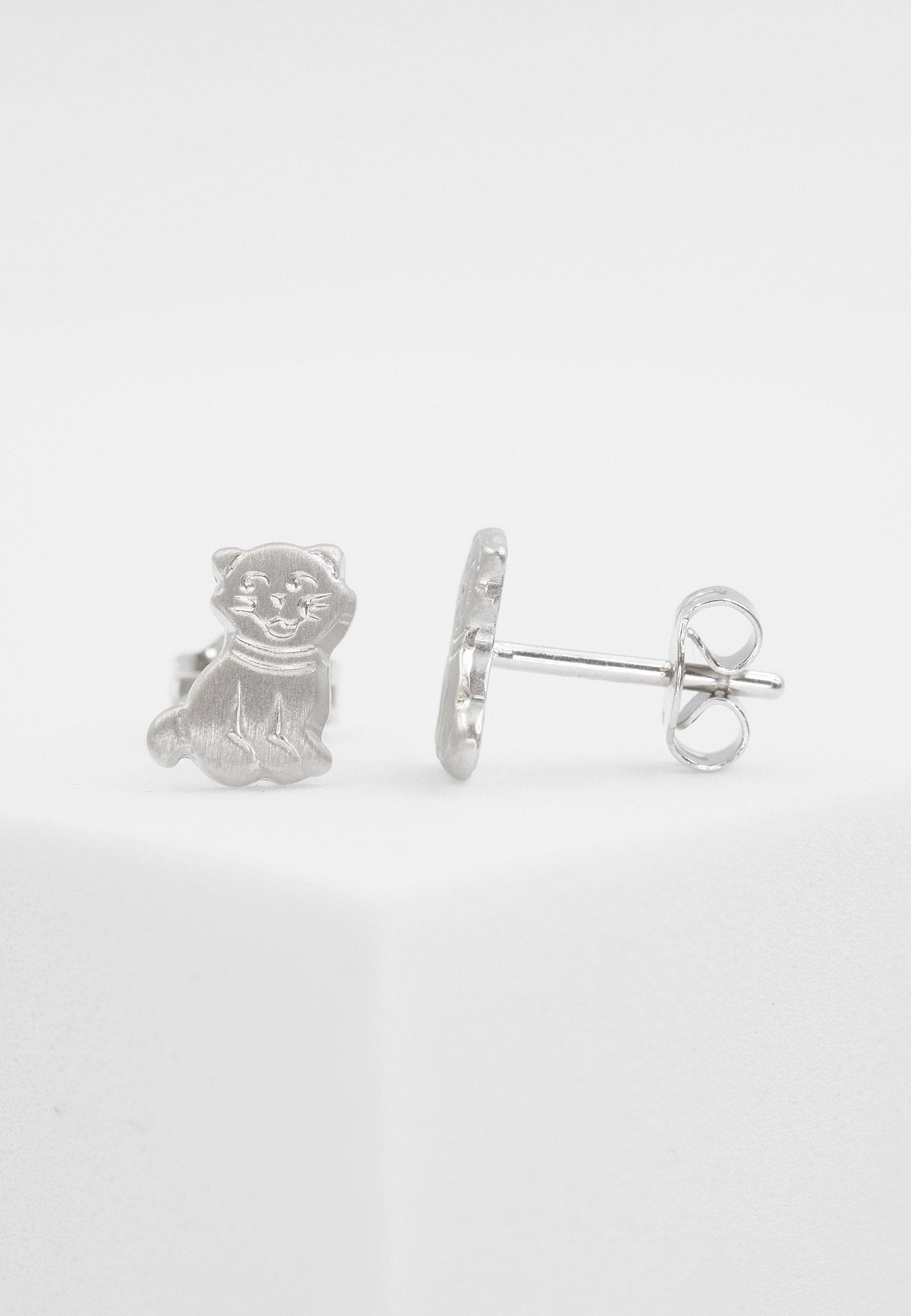 MUAU Schmuck  Ohrstecker Weissgold 750, 8mm 