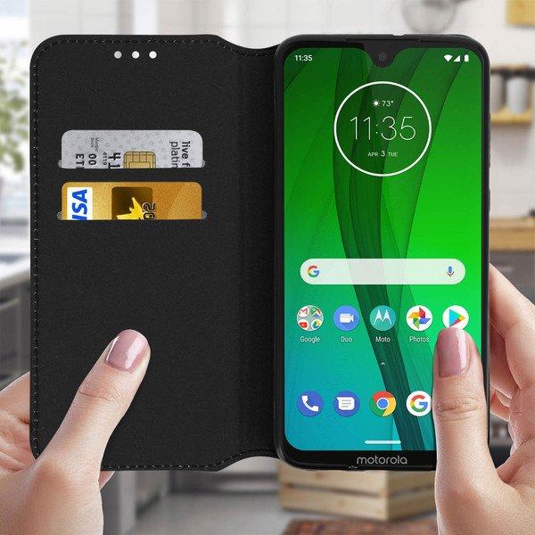 Avizar  Custodia Flip Moto G7 e G7 Plus Nero 