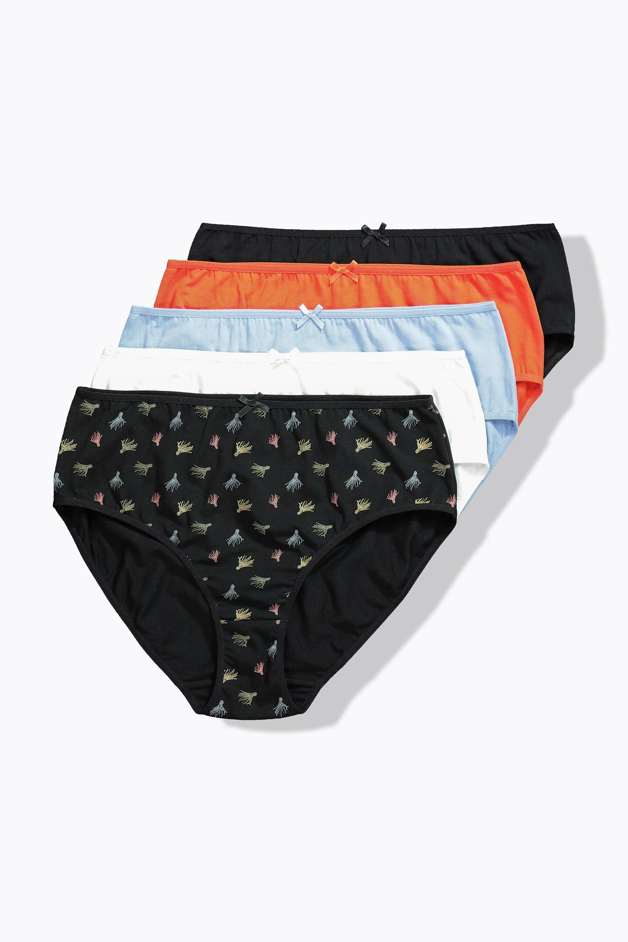 Ulla Popken Slip midi 5 pezzi fantasia tinta unita  