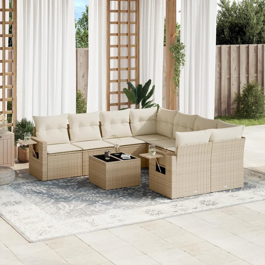 VidaXL Ensemble de canapés de jardin rotin synthétique  