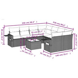 VidaXL Garten sofagarnitur poly-rattan  