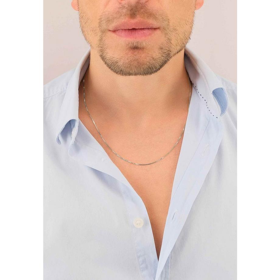 MUAU Schmuck  Collier Venezianer Weissgold 750, 0.8mm, 45cm 