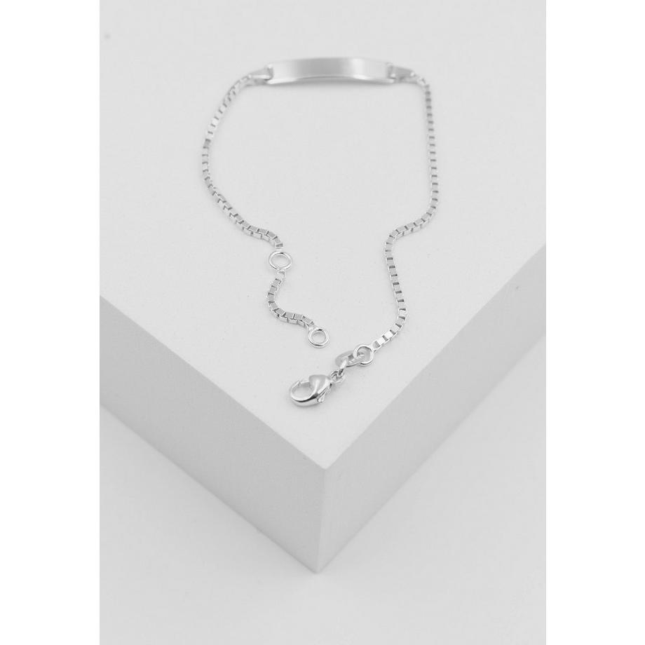 MUAU Schmuck  Bébé Bracelet Venezianer Weissgold 375, 16cm Gravurplatte 1.4cm 