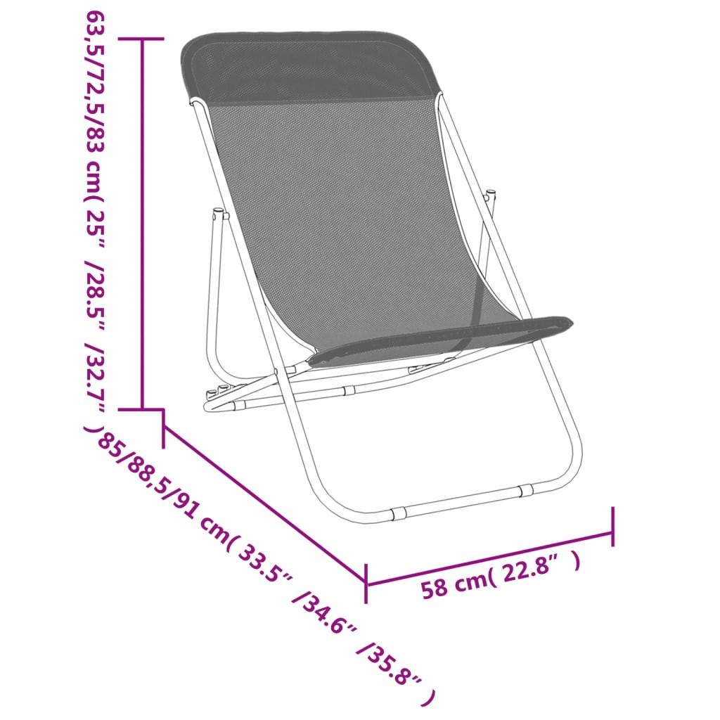 VidaXL sedia da spiaggia Acciaio  