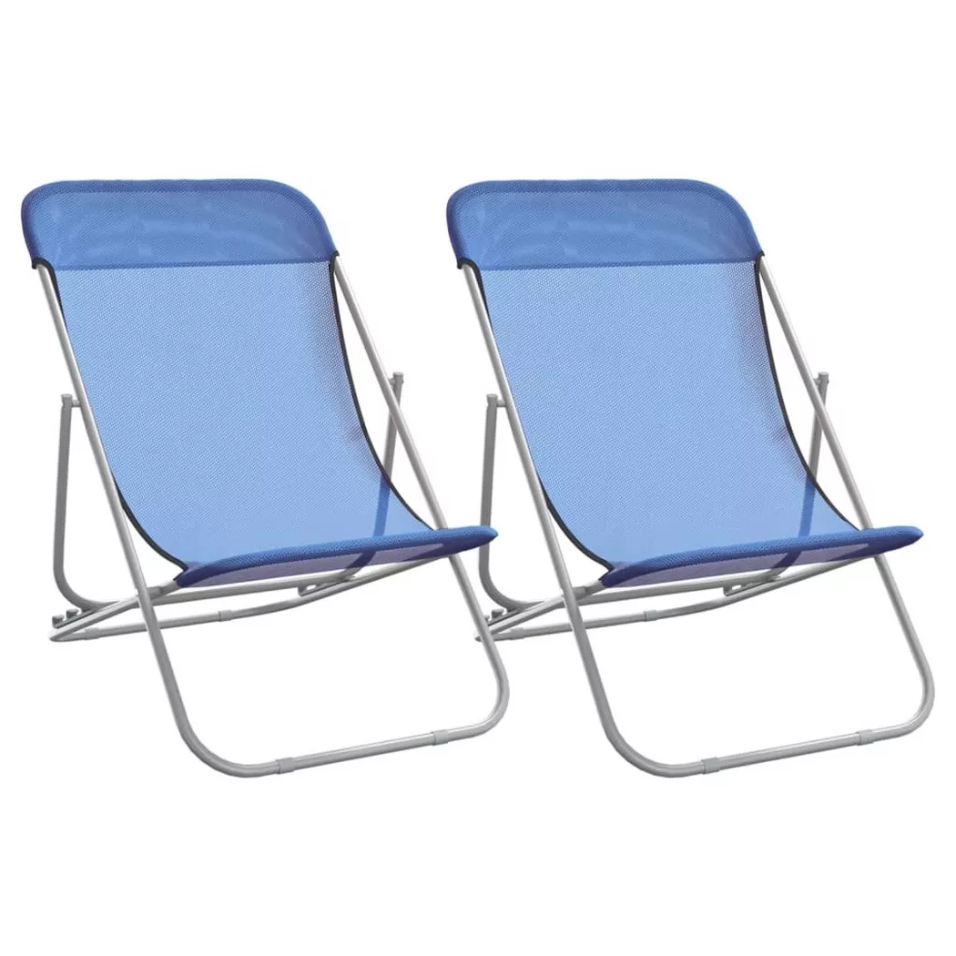 VidaXL - Strandstuhl stahl, One Size, Blau