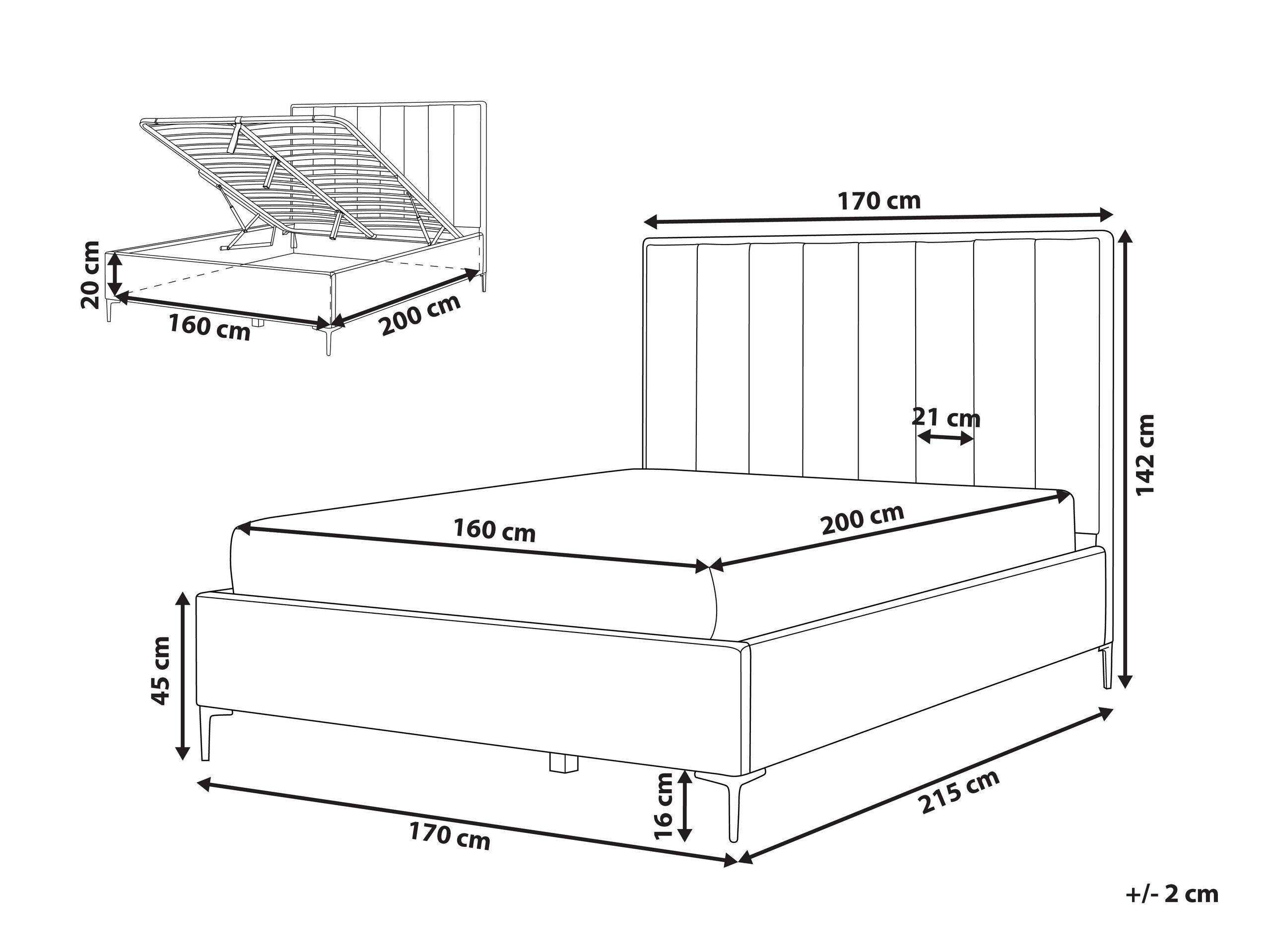 Beliani Bett mit Lattenrost aus Samtstoff Modern SEZANNE  