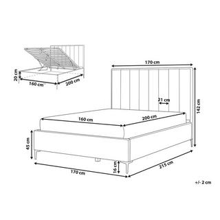 Beliani Bett mit Lattenrost aus Samtstoff Modern SEZANNE  