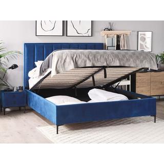 Beliani Bett mit Lattenrost aus Samtstoff Modern SEZANNE  