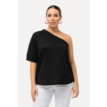 Blusa monospalla con scollo asimmetrico e mezze maniche