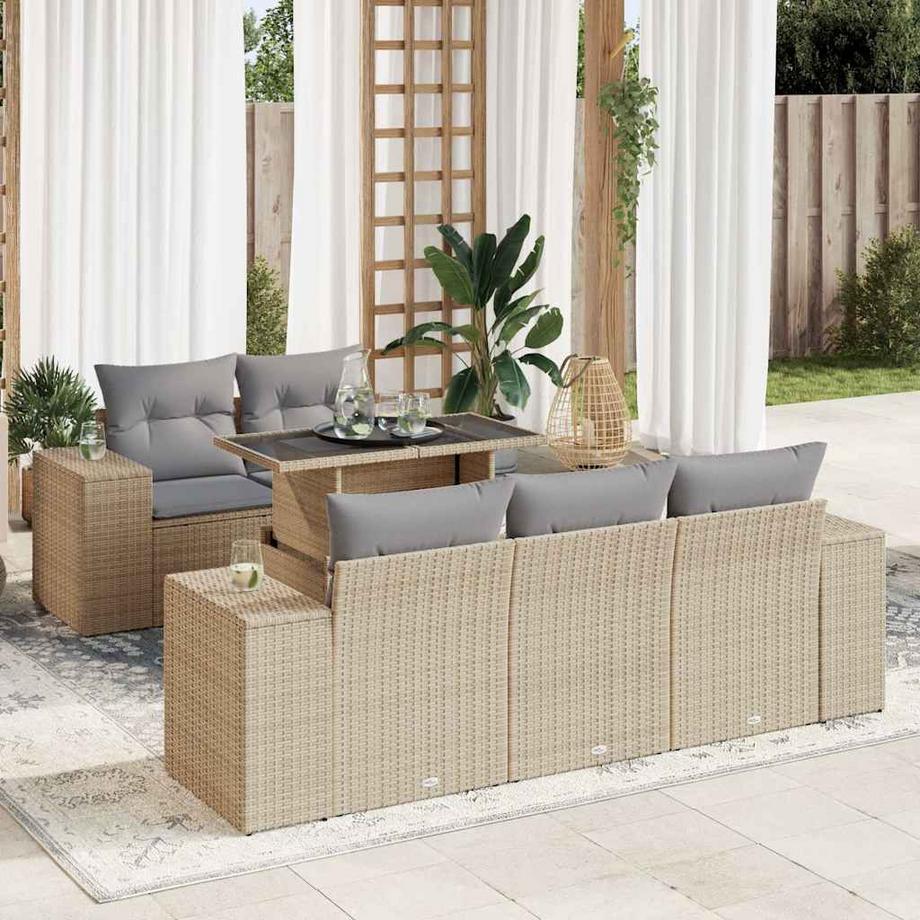 VidaXL Ensemble de canapés de jardin rotin synthétique  
