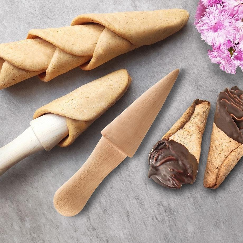 Orion  Cornets de glace croustillants parfaits avec des outils en bois de hêtre 