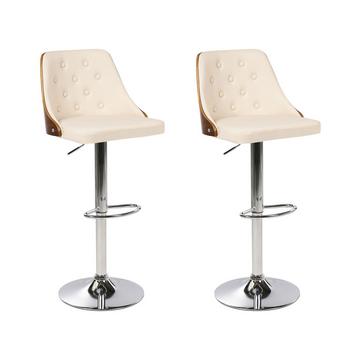 Lot de 2 chaises de bar en Cuir PU Glamour VANCOUVER