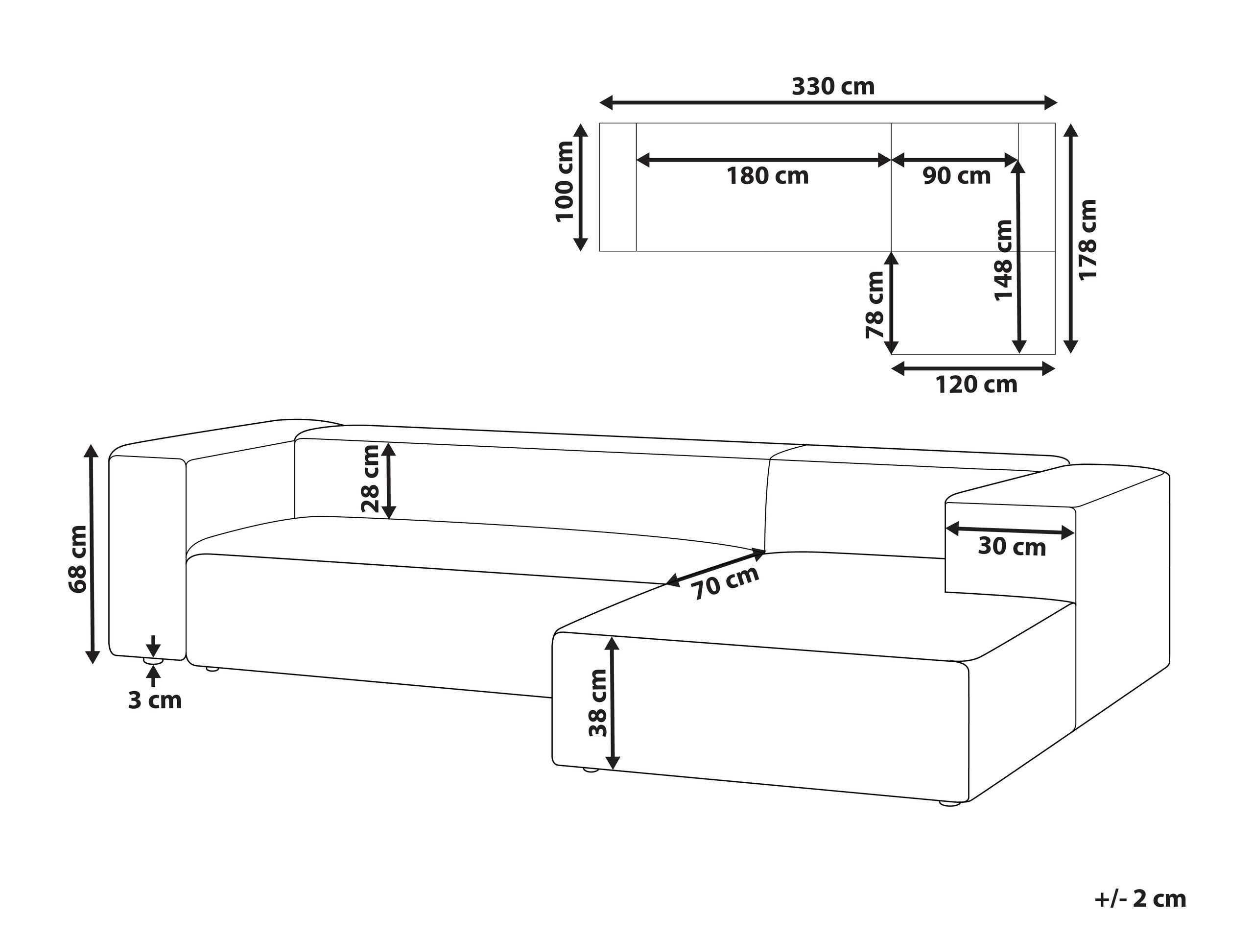 Beliani 3 Sitzer Sofa aus Samtstoff Skandinavisch VERNON  