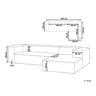 Beliani 3 Sitzer Sofa aus Samtstoff Skandinavisch VERNON  