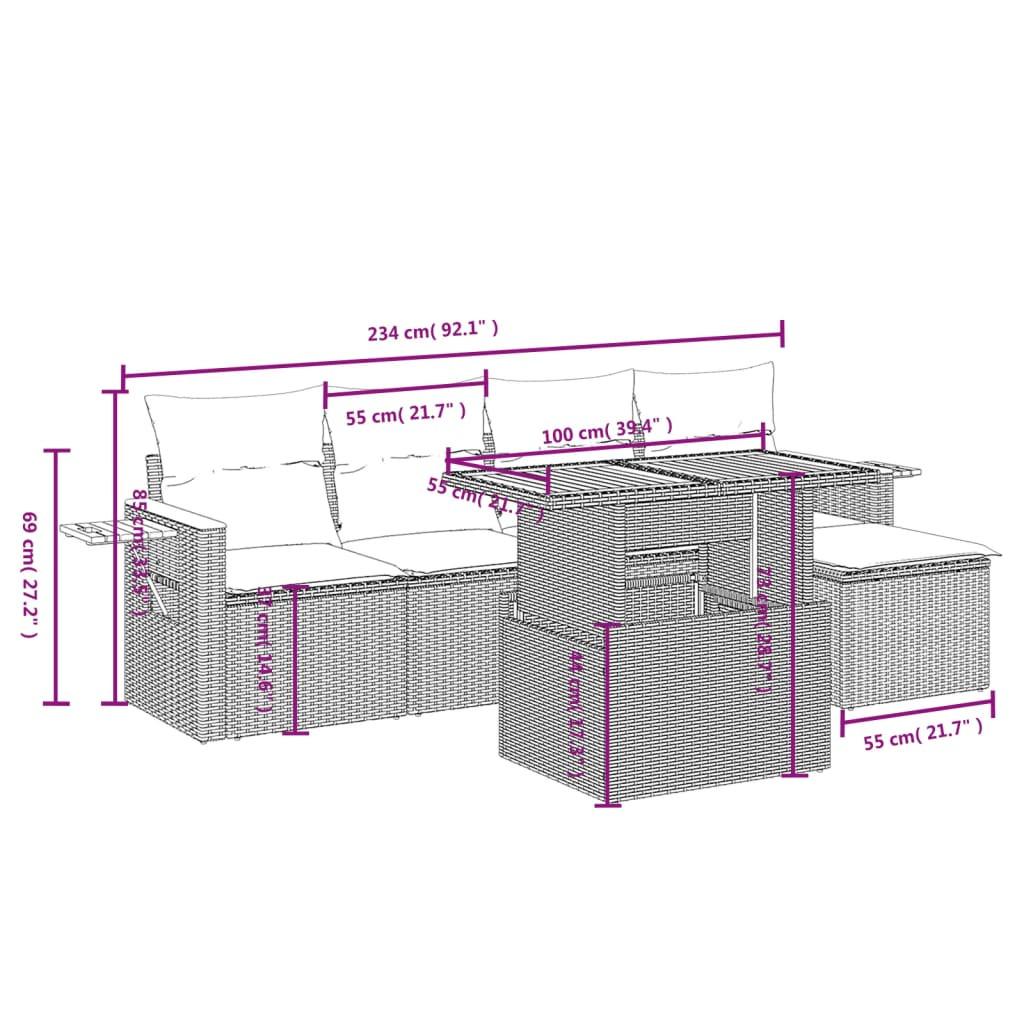 VidaXL Garten sofagarnitur poly-rattan  