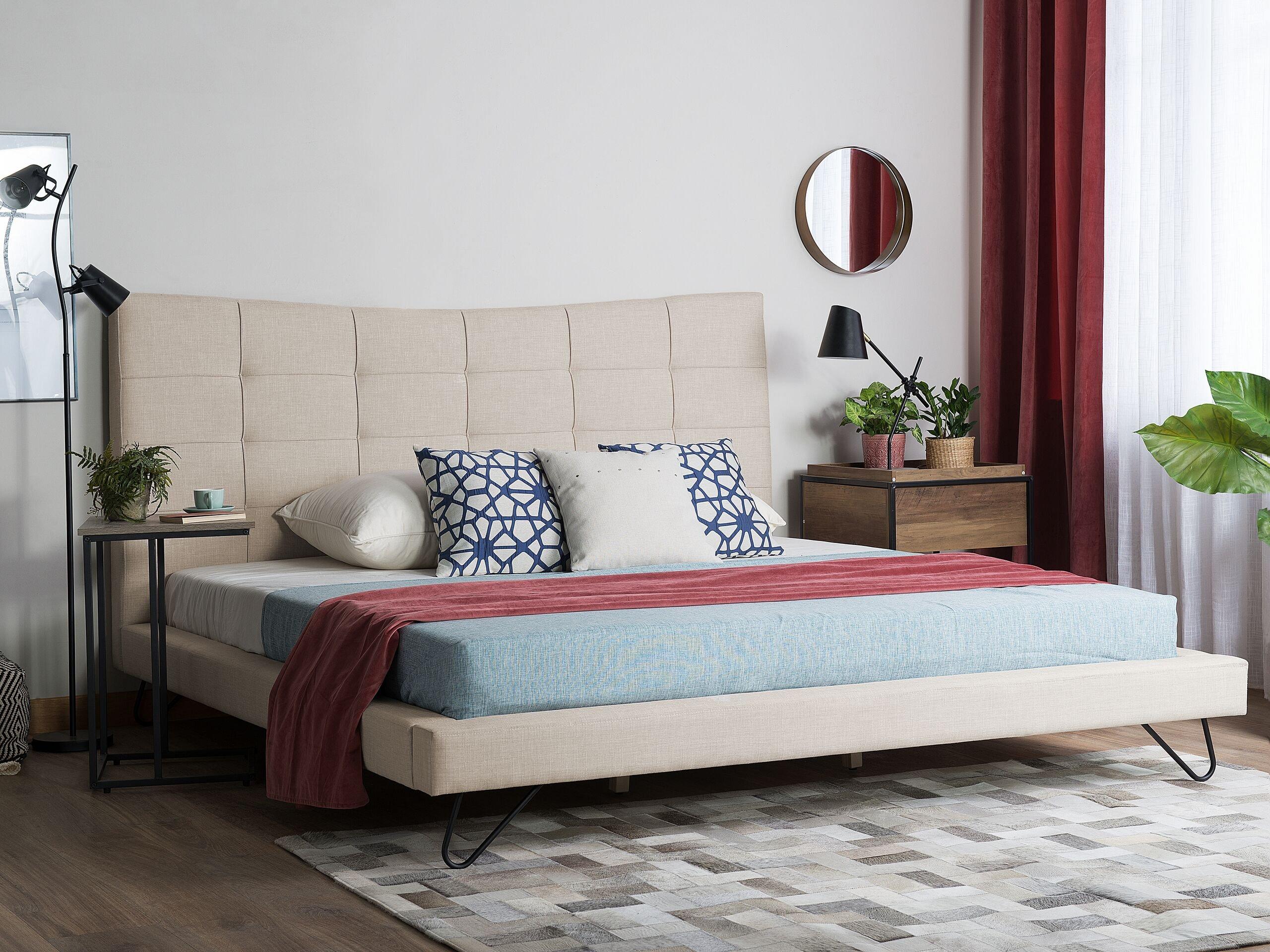 Beliani Bett mit Lattenrost aus Polyester Modern LANNION  