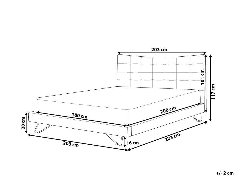 Beliani Bett mit Lattenrost aus Polyester Modern LANNION  