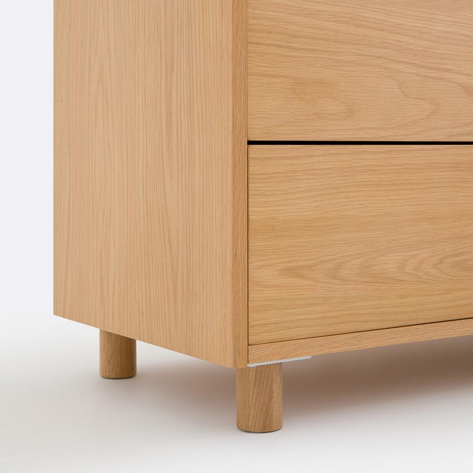 La Redoute Intérieurs Commode en plaqué chêne et verre trempé  