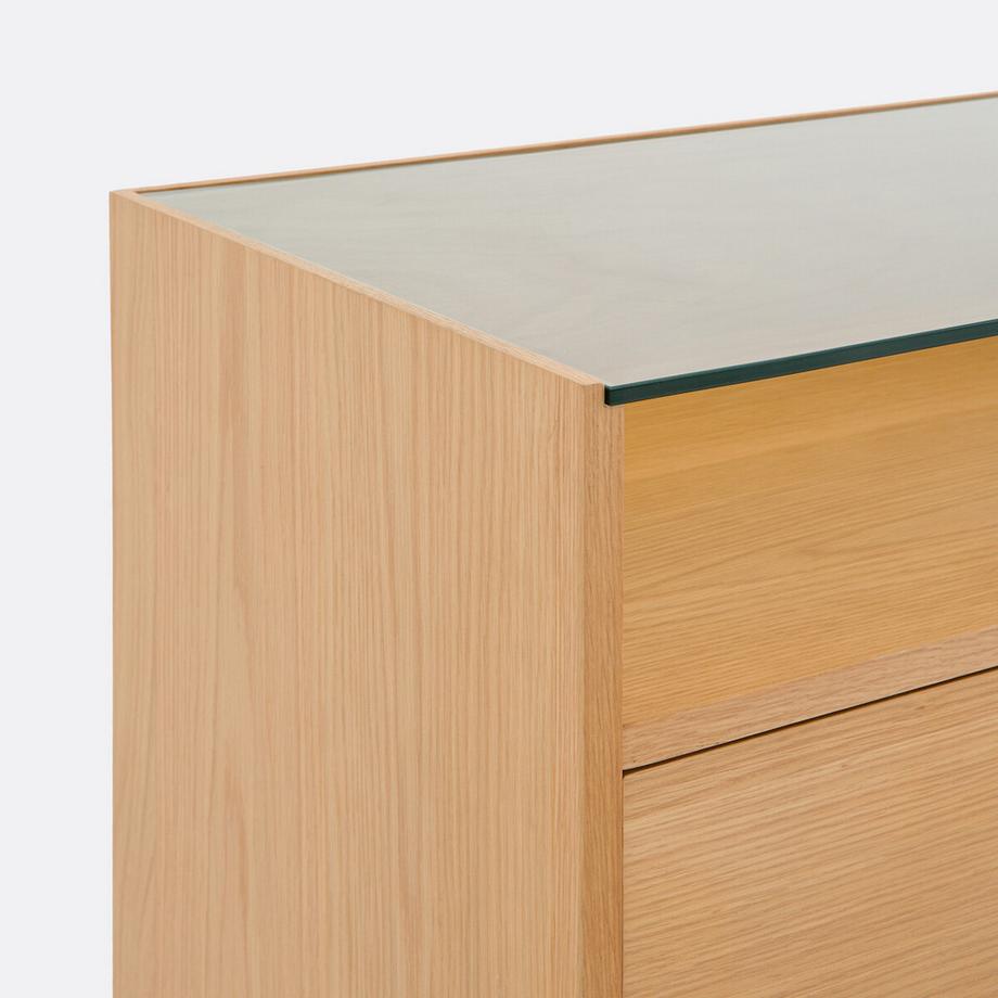 La Redoute Intérieurs Commode en plaqué chêne et verre trempé  