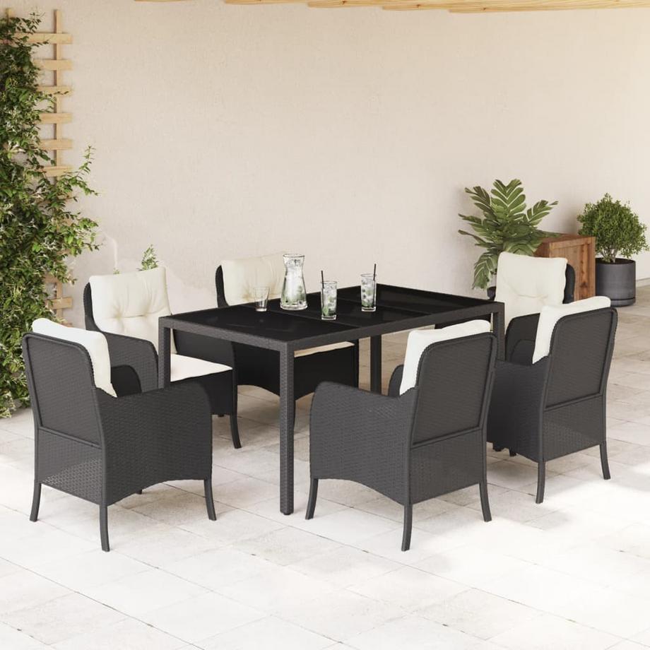 VidaXL Ensemble de salle à manger de jardin rotin synthétique  