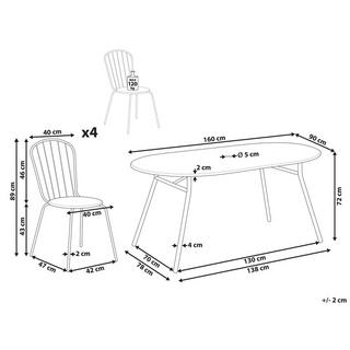 Beliani Gartentisch Set aus Stahl Modern CALVI  