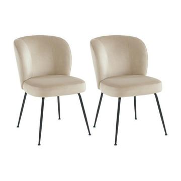 Sedia in Velluto e Metallo Beige - Lotto di 2 - POLPONA DI PASCAL MORABITO