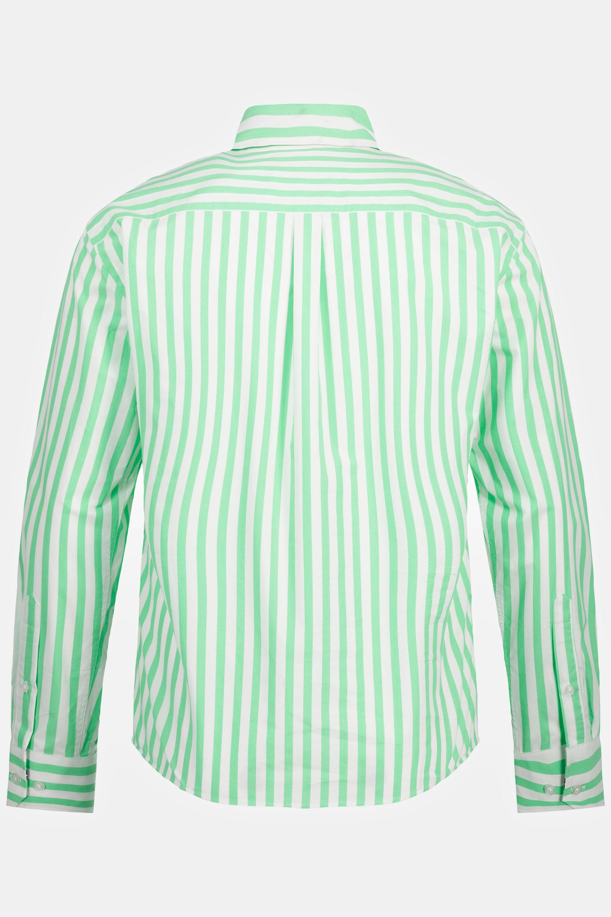 JP1880  Camicia a righe dalla vestibilità moderna con maniche lunghe e colletto ad apertura inglese 