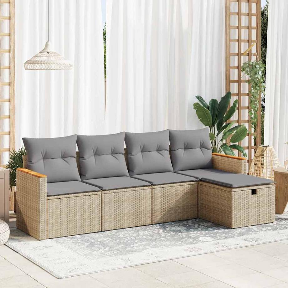 VidaXL set di divani da giardino Polirattan  