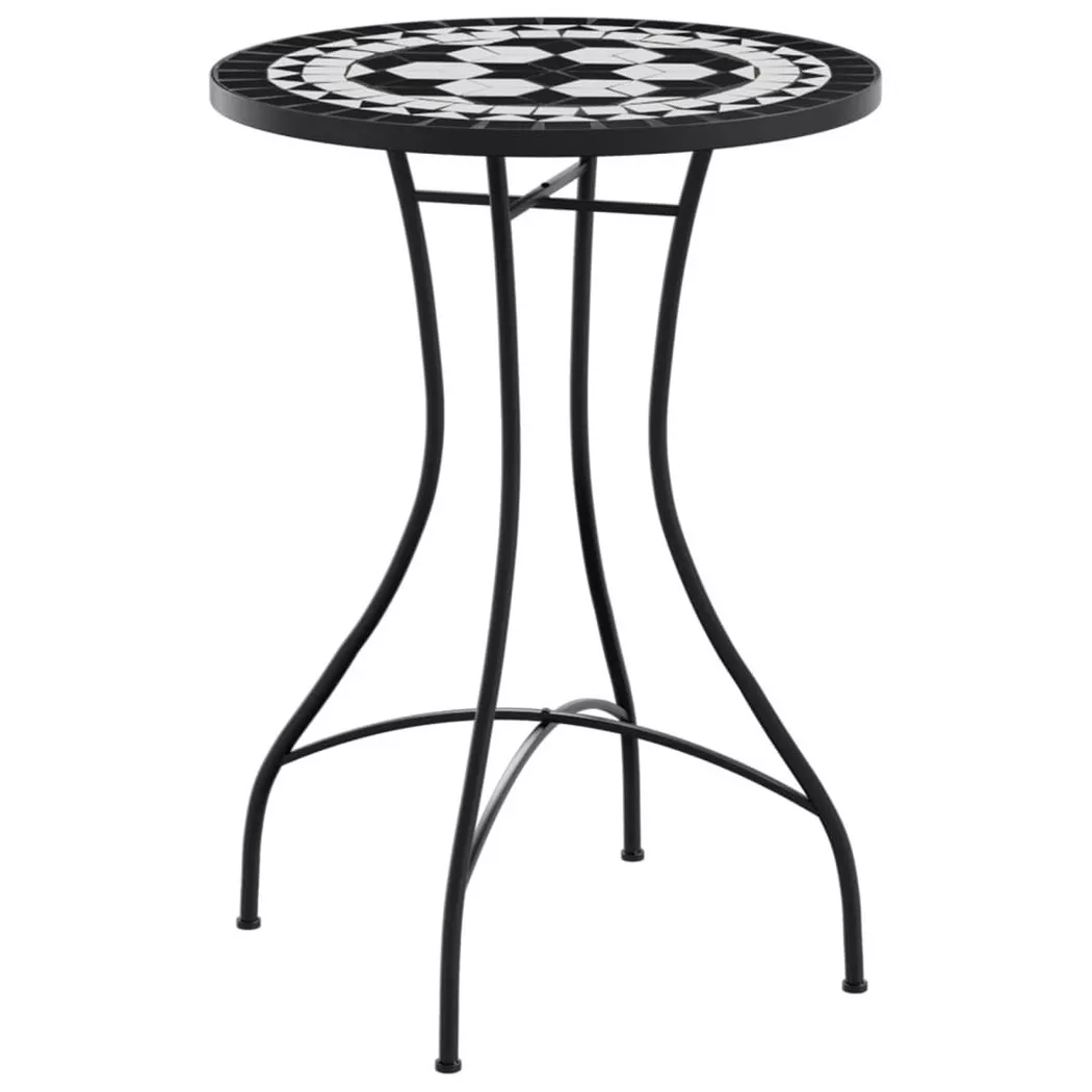 VidaXL - Table de bistro mosaïque céramique, One Size, Noir
