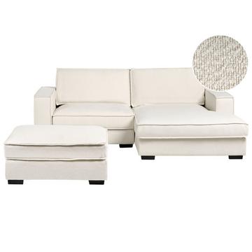 Canapé d'angle gauche avec ottoman en Bouclé Cottage KOLDING