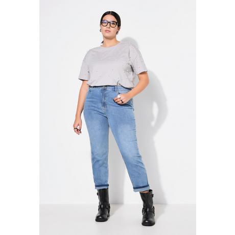 Studio Untold  Mom-Jeans, seitliche Stickereiborte, 5-Pocket 