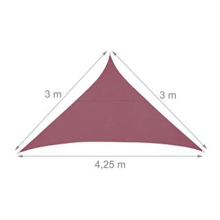 B2X Voile d'ombrage polyester triangulaire bordeaux  