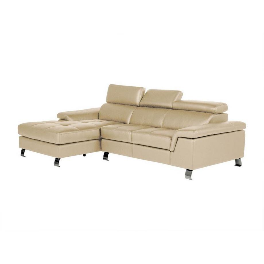 Vente-unique Divano angolare in pelle Tortora Angolo a sinistra MISHIMA  