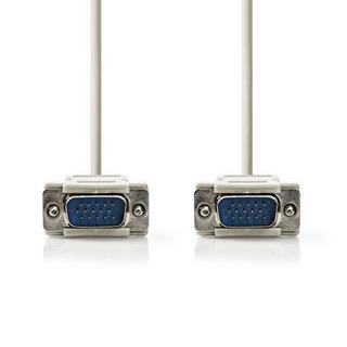 Nedis  Câble VGA | VGA mâle | VGA mâle | Nickelé | Résolution maximale : 1024x768 | 2,00 m | Rond | ABS | Ivoire | Étiquette 