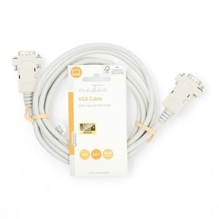 Nedis  Câble VGA | VGA mâle | VGA mâle | Nickelé | Résolution maximale : 1024x768 | 2,00 m | Rond | ABS | Ivoire | Étiquette 
